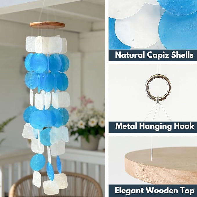 Solange & Frances Spring Decor Wind Chimes for Outside. Garden Decor Wind Chimes. Unique Windchimes Birthday Gifts for Women, Gifts for Mom, and Gift for Men Ideas
