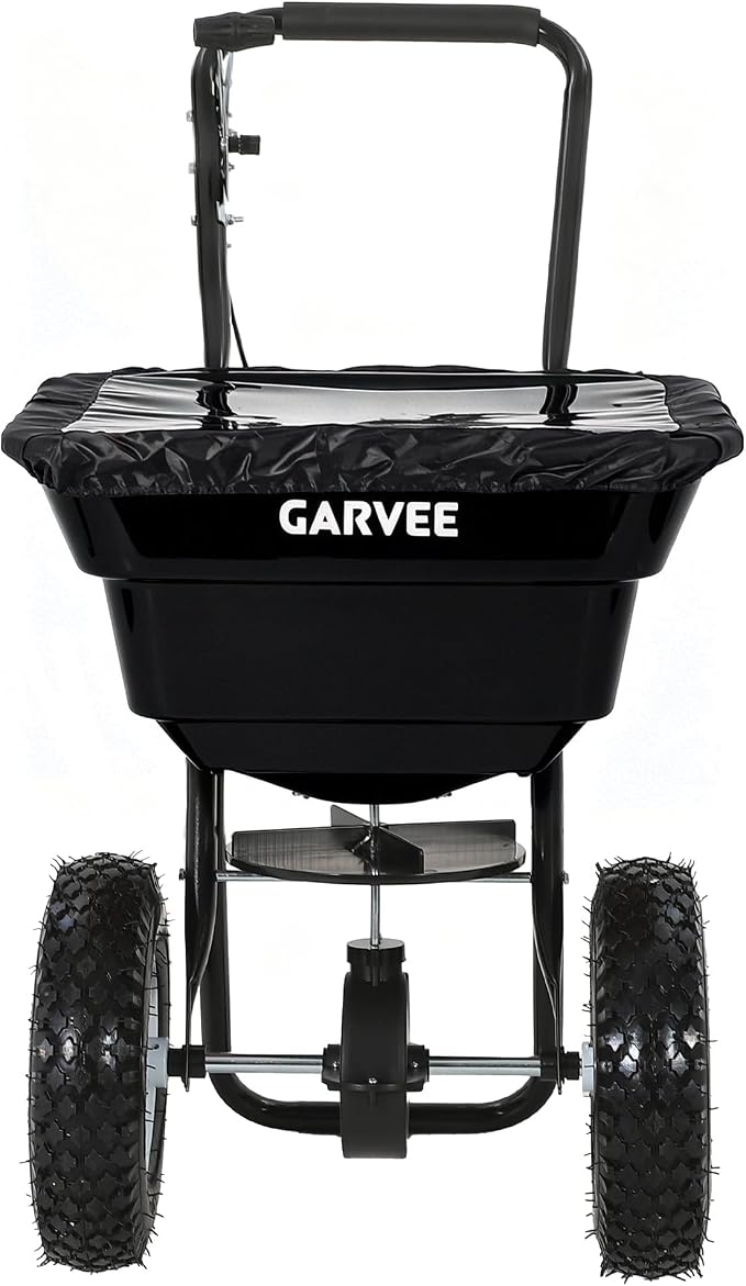 80 LBS Push Broadcast Spreader, 12FT Spreading Width, 13in All-Terrain Wheels, Adjustable Flow Control, Heavy Duty Walk Behind Lawn Spreader for Fertilizer, Grass Seed, Ice Melt, Salt