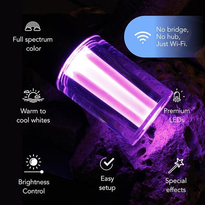 LIFX 24ft Smart Outdoor Extendable String Lights, Wi-Fi 2.4GHz, Color-Changing RGB + Tunable White, App & Voice Control (Alexa, Google, HomeKit), Dynamic Effects & Schedules, Patio & Garden Lighting