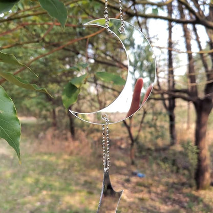 Keep Birds Away Mirror Disc, Hanging Reflectors to Scare Birds Away from Your House and Garden, 16 Moon-Star Discs