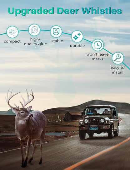 Elook Upgraded Deer Whistles for Car,Three-Horn,6 Pack | Save Deer Horn,for Vehicles,Trunks,Motorcycle,Patented Product