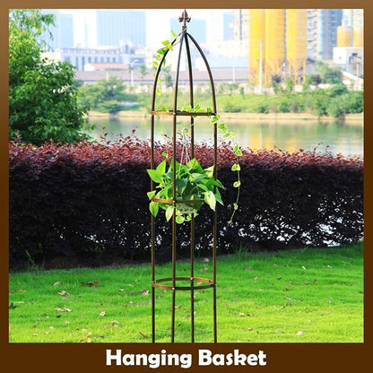 100% Metal Garden Obelisk Trellis Heavy Duty 6.3 ft Tall for Climbing Vines | Upgraded 16mm Thick Steel Tubes Rustproof Bronze Tower, 4.9lb Tall Plant Support Stands for Flowers, Roses, Clematis & Tomato