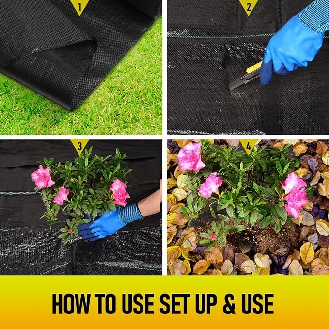 LAVEVE 4FT x 300FT Weed Barrier Landscape Fabric, 3.2oz Premium Heavy Duty Garden Cloth, Ground Cover for Gardening, Farming