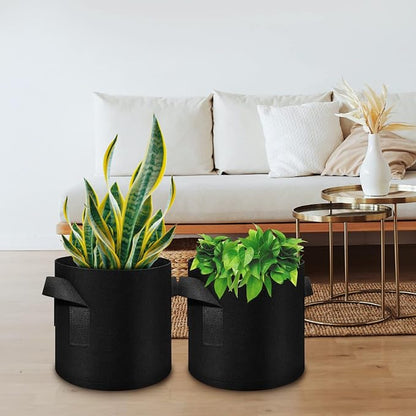24 Pack 3 Gallon Plant Grow Bags, Thickened Nonwoven Fabric Pots with Handles, Vegetable Planter Bags Containers, Cloth Planters for Garden Vegetable/Flower/Plant/Fruits Outdoor (Black)