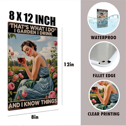 mmiishe Gardening Gifts for Women Gardeners Vintage Garden Metal Signs Plant Signs Green House Decor Wall Art for Home Gardens Greenhouse Living Room Yard Backyard Outdoor Decor Metal Tin Sign