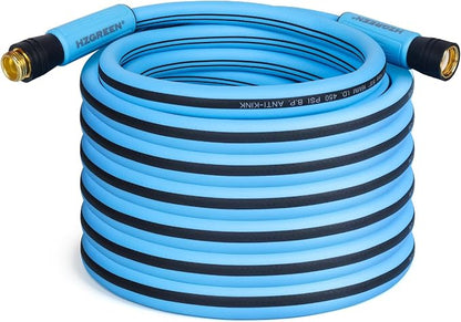 Garden Hose 5/8" 50FT Pro, Heavy Duty 450B.P Water Hose Lawn & Garden Watering Equipment 3/4" Solid Brass Fittings