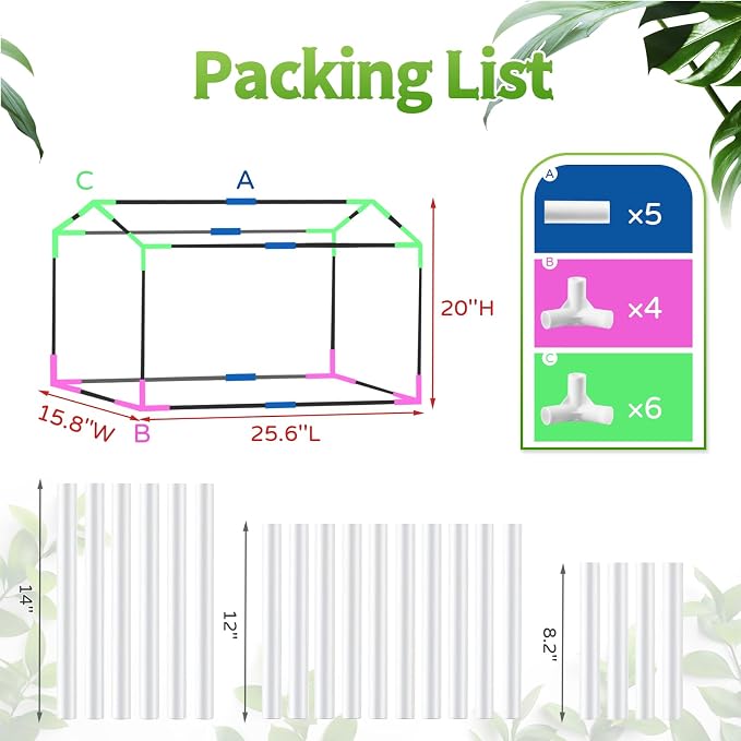 Mini Greenhouse with Grow Light, 25.6"x15.7"x20" Hard-Shell Indoor Tabletop Greenhouse for Seed Starting, Smart 3-Head Full Spectrum Plant Light with Timer, Crystal Clear Plant Nursery Kit