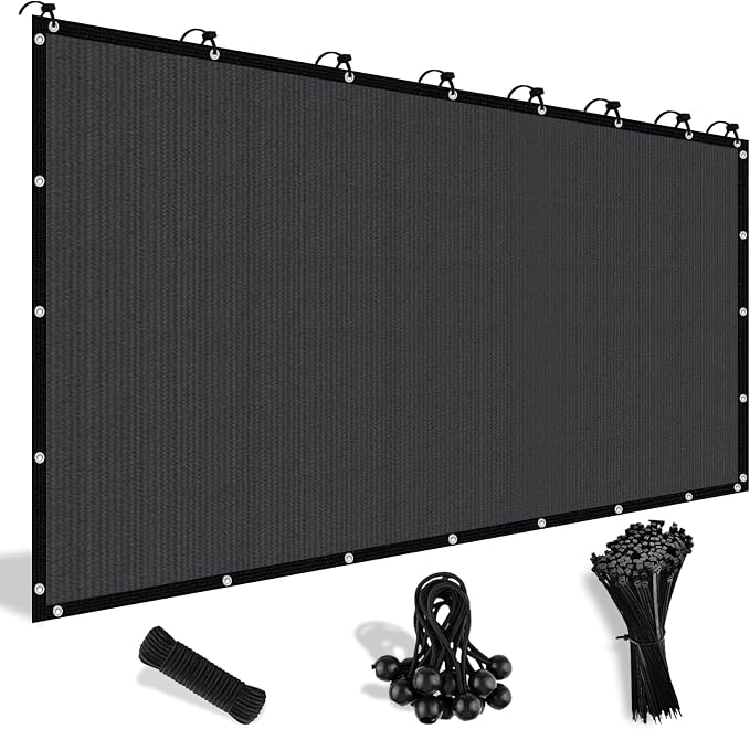 Shade&Beyond 90% Sun Shade Cloth with Grommets, 8' X 12' Pergola Shade Cover Canopy, Mesh Tarp Sun Screens for Patio, Outdoor, Garden, Backyard, Dark Gray