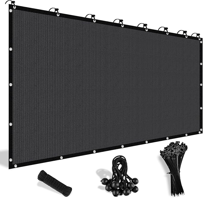 Shade&Beyond 90% Sun Shade Cloth with Grommets, 6' X 20' Pergola Shade Cover Canopy, Mesh Tarp Sun Screens for Patio, Outdoor, Garden, Backyard, Dark Gray