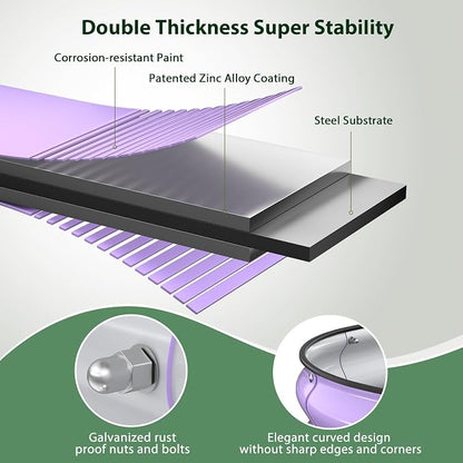 Winpull Raised Garden Bed Kit, 5x2x1 ft Galvanized Planter Box Outdoor with Safety Edging, Large Metal Raised Beds for Gardening Vegetables Flower Fruits (Provence Purple)