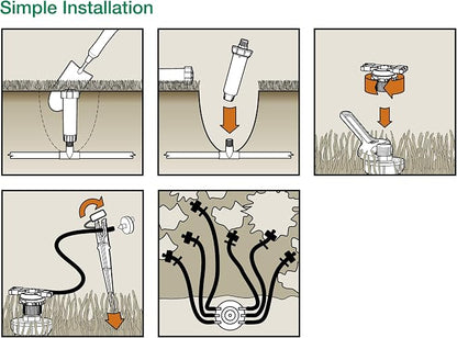 Rain Bird CNV182EMS Drip Irrigation Sprinkler Conversion Kit, 1800 Series Pop-Up to 6 Drip Emitters with 1/4" Tubing