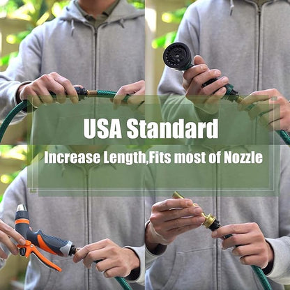 Garden Hose Durable for Patio Cleaner: Heavy Duty 15 FT 1/2 Inch PVC Hose with GHT Fittings for High-Pressure Watering Tasks