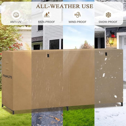 8ft Waterproof Firewood Rack Cover, Heavy Duty 600D Oxford Outdoor Storage Wood Rack Cover For Outdoor, Indoor, Patio(Cover Only, Rack Not Included)