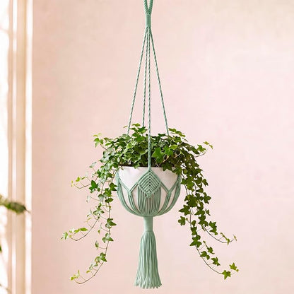 Shappy Boho Macrame Plant Hanger, Large Hanging Planter Plant Holder Pot Hanger Hanging Basket Wall Planters, Plants Lover Gift for Indoor Garden