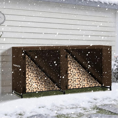 8ft Firewood Rack Cover, Waterproof Heavy Duty 600D Oxford | Storage Wood Rack Cover for Patio, Yard, Indoor and Outdoor Use(Cover Only, Rack Not Included)