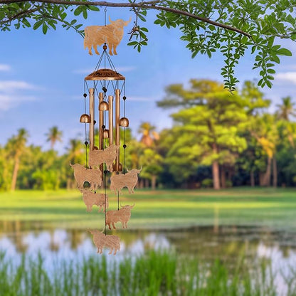 GDNSFIT Highland Cow Wind Chimes for Outside, Metal Windchimes Outdoors, Highland Cow Gifts for Women/Men, Memorial/Birthday Gifts, Garden Decor for Outside, Patio or Yard, Durable Chimes for Outdoors