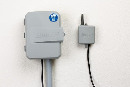 Hunter Rain-Clik WRCLIK Wireless Rain/Freeze Sensor for Sprinkler System | Wireless rain/freeze shutoff sensor for most sprinkler controllers; gutter, wall, fence, or eave mounting