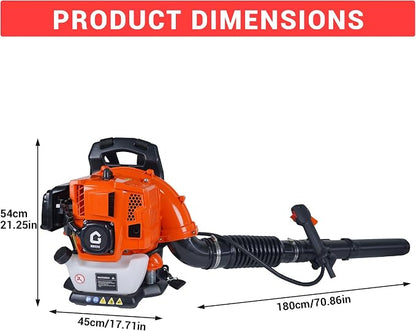 52CC Backpack Leaf Blower, 780 CFM & 270 MPH | 2.2-HP 2-Cycle Gas Powered Leaf Blower, for Heavy Duty Lawn Care, Wet Leaf & Debris Clean