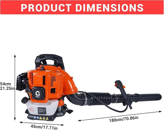 52CC Backpack Leaf Blower, 780 CFM & 270 MPH | 2.2-HP 2-Cycle Gas Powered Leaf Blower, for Heavy Duty Lawn Care, Wet Leaf & Debris Clean