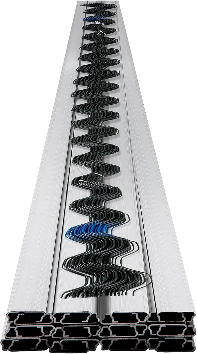 VEVOR Greenhouse Spring Wire and Lock Channel 30 Packs, 6.56 ft PE Coated Aluminum Alloy Bundle Kit, Plastic Poly Film or Shade Cloth Attachment w/Screws, Silver