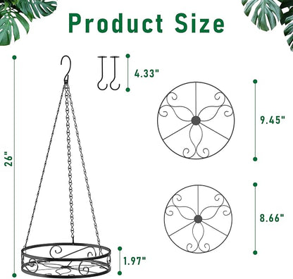 2-Pack Hanging Planters for Indoor Plants - Heavy Duty Metal Plant Hanger Indoor with 3 Chains and Hooks – Aesthetic Hanging Plant Holder for an Instant Gardening Decor