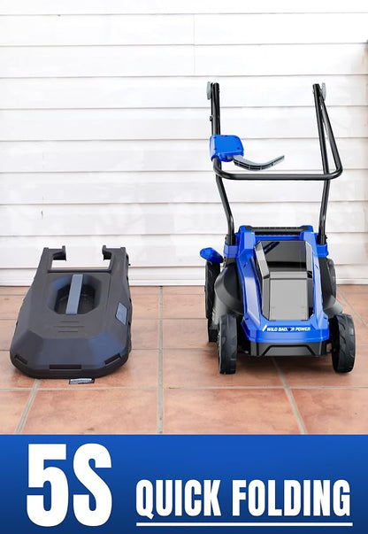 Wild Badger Power 40V 14″ Cordless Lawn Mower Brushless,5,445 sq ft/0.125 ac,1×4.0Ah Battery & Fast Charger, 5-Position Height,for Townhomes & Small Yards