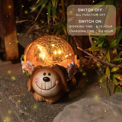 Solar Dog Statue Outdoor Decor, Solar Lights Garden Statue, Patio Yard Lawn Decor, Birthday Housewarming Gift