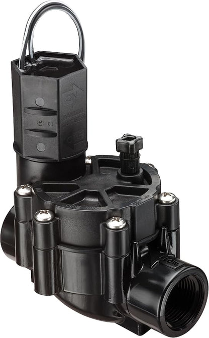 Rain Bird CP075 In-Line Automatic Sprinkler Valve, 3/4" Threaded x Female, Black