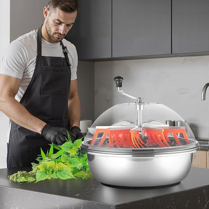 VEVOR Bud Leaf Bowl Trimmer 24", Spin Cutting Machine with Clear Visibility Dome, Sharp Stainless Steel Blades, Wet & Dry Trimming for Buds, Leaves, Hydroponics, Solid Metal Gear Box, and Hand Pruner