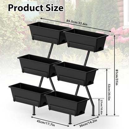 Sunexinlo Vertical Garden Planter Freestanding Raised Bed for Herbs Flowers Vegetables, Indoor Outdoor for Patio Balcony Deck