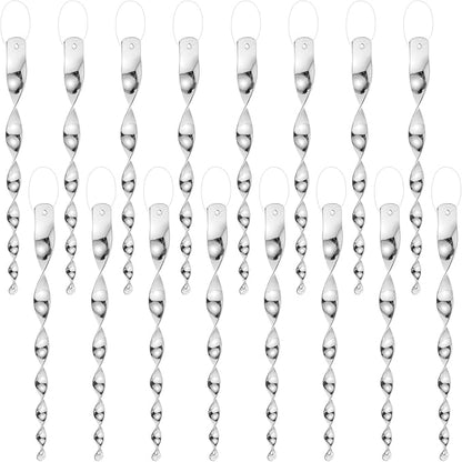 M METERXITY 16-Pack Bird Reflective Rods 11.5 Inch Spiral Bird Scare Rods Hanging Birds Deterrent Device for Yard/Patio/Garden/Farm/Decoration [Silver]