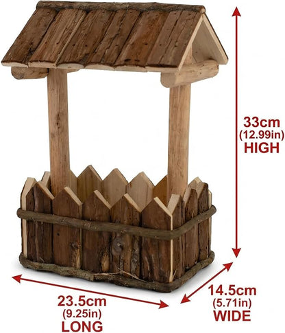 Wooden Wishing Well Planter for Flowers & Garden Decoration | Classic wishing well planter that brings timeless charm to your garden