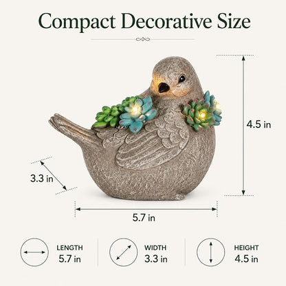 mocosa Solar Garden Statues Bird and LED Lights Birthday Gifts for Women Mom Grandma Solar Outdoor Cat Decor for Outside,Outdoor Solar Lights for Yard, Garden and Patio, Unique Gift for Women