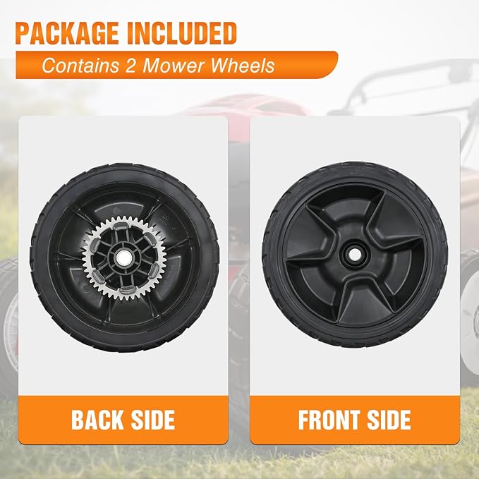 Yesker Lawn Mower Wheels Replacement 8 Inch 42710-VR8-N00ZA Assembly, Honda Lawnmower Rear Wheels Compatible with HRN216 Series for Self-Propelled Walk-Behind, 2-Pack
