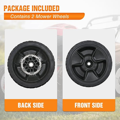 Yesker Lawn Mower Wheels Replacement 8 Inch 42710-VR8-N00ZA Assembly, Honda Lawnmower Rear Wheels Compatible with HRN216 Series for Self-Propelled Walk-Behind, 2-Pack