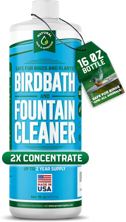 Birdbath & Fountain Cleaner - 16 oz Fountain Maintenance Outdoor Indoor - Bird Bath Cleaner
