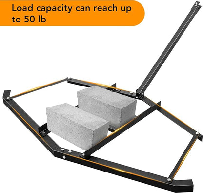 60 Inch ATV Drag Harrow with 2 Adjustable Bars Driveway Drag Grader for Landscape Leveling or Sod Prepping for Farm Garden Field