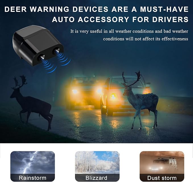 DXNQ 4 PCS Deer Whistles for Car, Avoid Collisions Deer Warning Devices with Adhesive Tapes, Universal Animal Alert Save Deer Whistles for Cars Trucks Motorcycles, Car Accessories (Black)