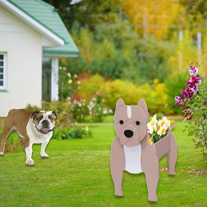 Bulldog Dog Planter Pots, 9.45 x 7.32 x 13.5 Inches | Dog Flower Pot, Cute Animal Shaped Plant Pot, Gifts for Women & Pet Lovers, Indoor Outdoor Garden Home Office Decor