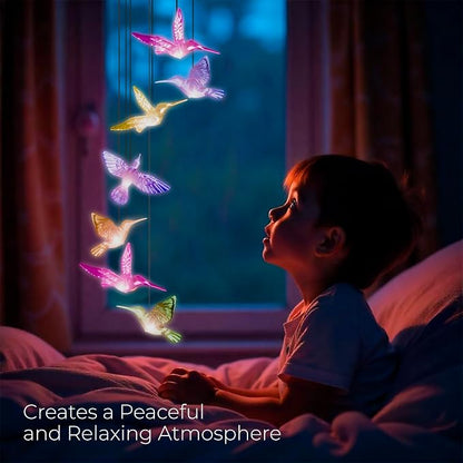 Upblend Outdoors Hummingbird Solar Hanging Decoration for Outside – Color Changing LED Decoration for Outside, Solar Decor Outdoor Waterproof – Hummingbird, Light Blue