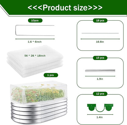 Garden Netting Cover for Raised Bed with Garden Frame Hoop 4X2FT | Mesh Bird Netting, Raised Bed Cover, Drawstring and Frame, Protecting Vegetables Fruits Flowers, Patio, Greenhouse, Orchard