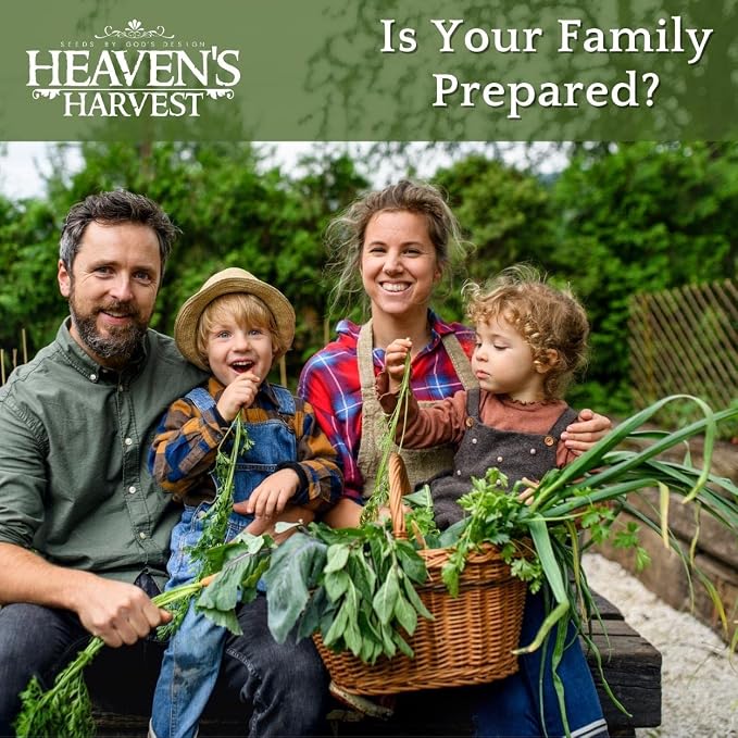 Heaven’s Harvest - 10 Year Survival Or Homestead Garden | 25k+ Heirloom Vegetable Seed Bank Kit | Includes Seed Vault Storage Drum | Non-GMO