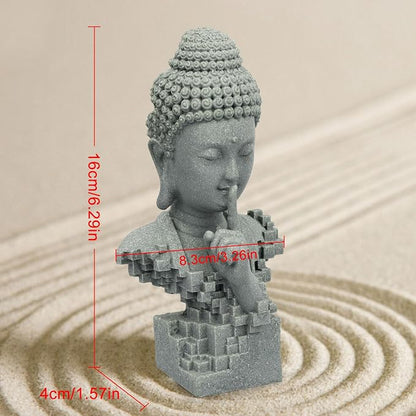 Meditating Buddha Zen Sculpture, Large Resin Desk Statue for Indoor Decor, Zen Meditation Figurine for Home Altar, Yoga Room, Peaceful Space