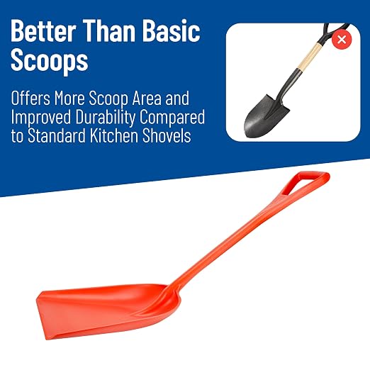 SPARTA Polypropylene Sanitary Shovel, One-Piece Food Handling Scoop, Commercial Kitchen and Bulk Ingredient Transfer Tool, 13.75" x 16.5" Scoop, Orange (Pack of 3)