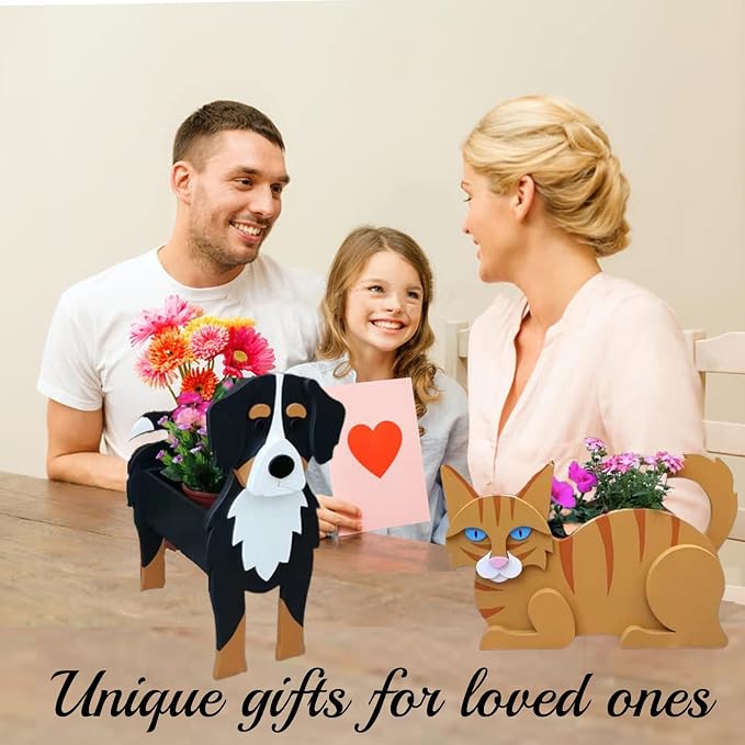 Golden Doodle Dog Planter Pots, 9.45 x 7.17 x 13.82 Inches | Dog Flower Pot, Cute Animal Shaped Plant Pot, Gifts for Women & Pet Lovers, Indoor Outdoor Garden Home Office Decor