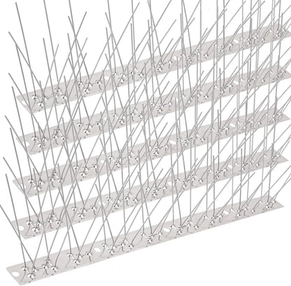 Bird Spikes for Pigeons Small Birds 100ft Stainless Steel Bird Spikes for Outside to Keep Birds Away for Critter Pricker Woodpecker Cat with Uninstalled Pins