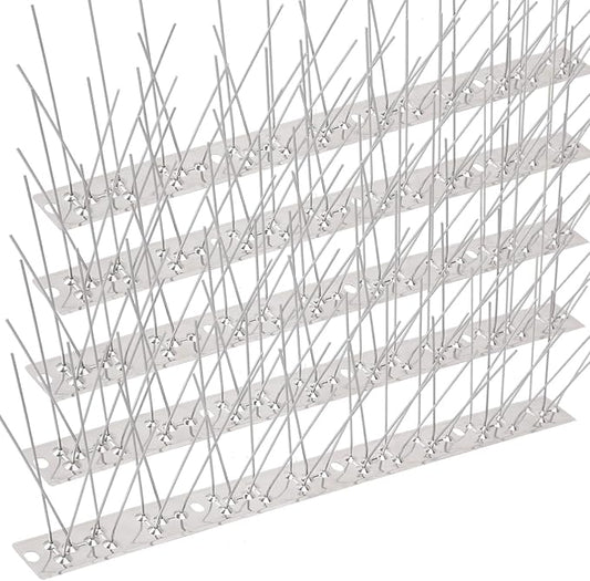 Bird Spikes for Pigeons Small Birds 100ft Stainless Steel Bird Spikes for Outside to Keep Birds Away for Critter Pricker Woodpecker Cat with Uninstalled Pins