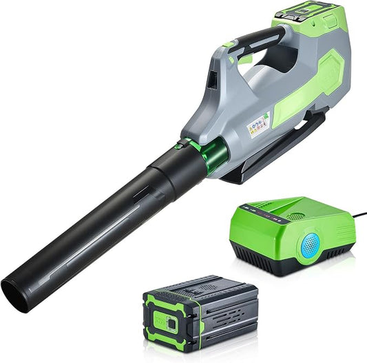VEVOR 60V Cordless Leaf Blower with Brushless Motor, 650 CFM/125 MPH, Battery Powered Electric Leaf Blowers for Lawn Care with 5Ah Battery and Fast Charger, 3 Speed Control