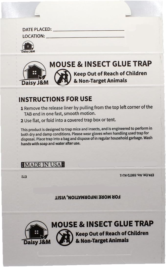 Daisy J&M E72 Glue Boards - 72 Count