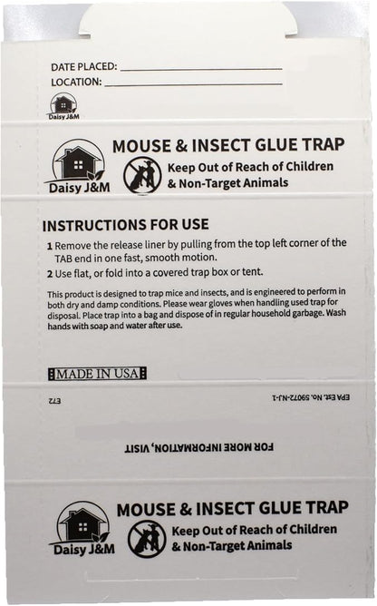 Daisy J&M E72 Glue Boards - 72 Count